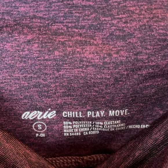 AERIE Chill Play Move Leggings with Pockets Maroon Space Dyed Small - Picture 4 of 5